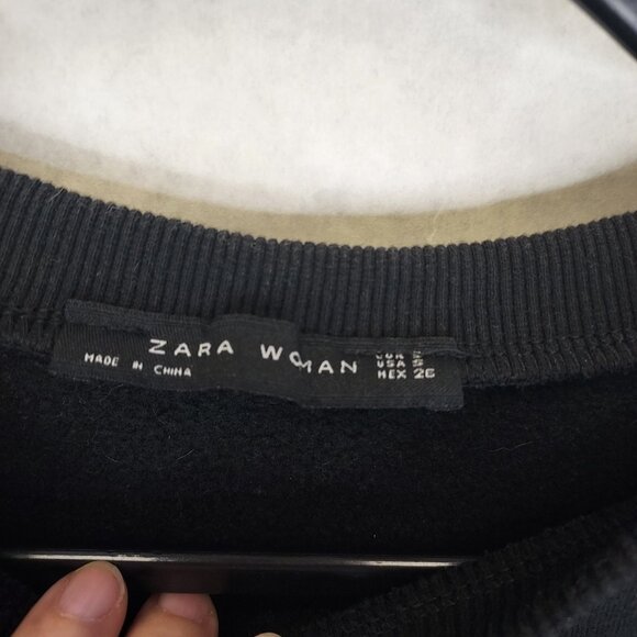 Zara Embroidered Floral Sweatshirt Women S Puff Sleeve Granny Preppy Heritage - Picture 7 of 13